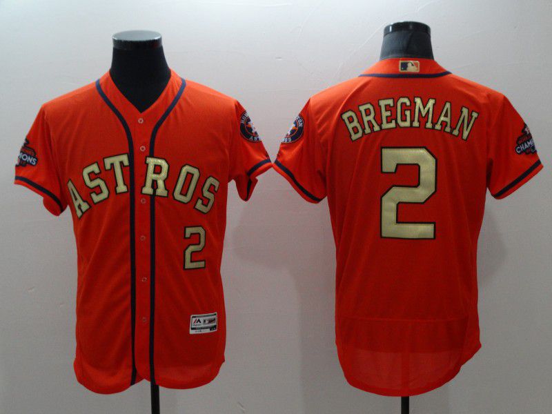 Men Houston Astros 2 Bregman Orange Elite Champion Edition MLB Jerseys